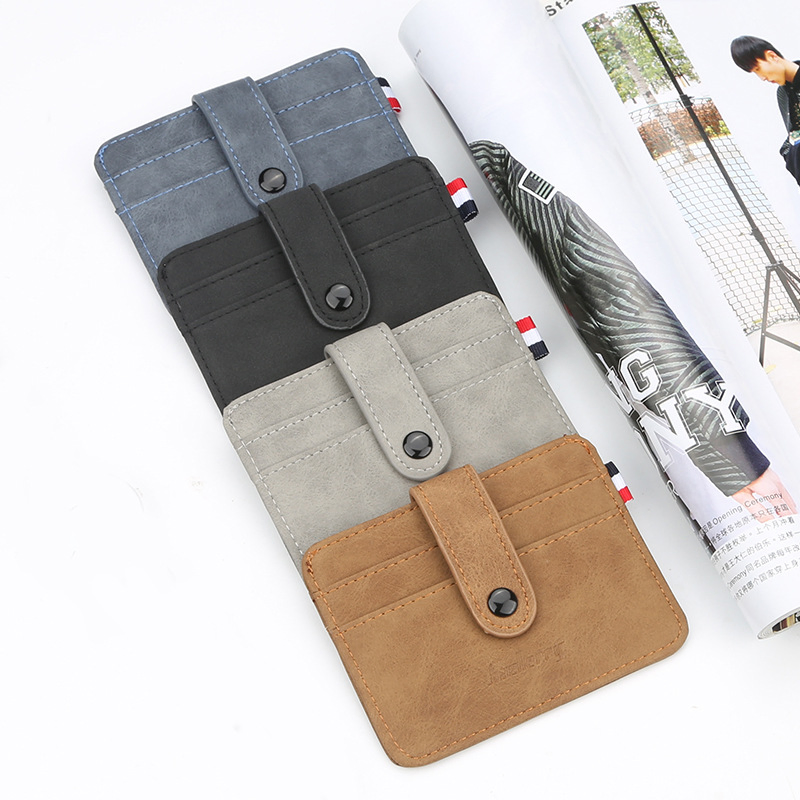 Cartera de cuero PU vintage, soporte para pasaporte, tarjetero, monedero de lujo para hombre