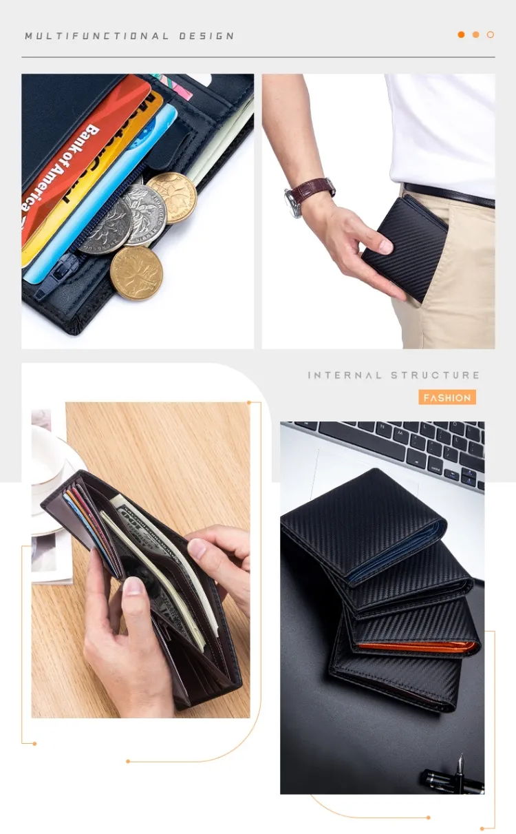 Al1074 Larga Cartera de Lujo de Diseñador de Cuero para Hombre