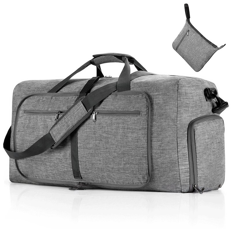 Bolsa de viaje grande, plegable y empaquetable con compartimento para zapatos