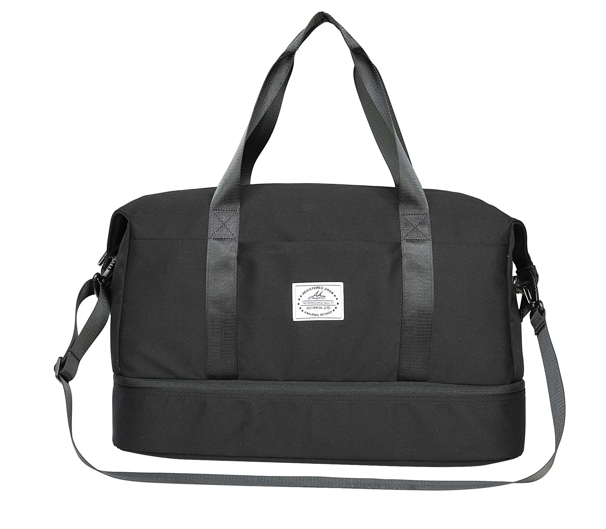 Bolsa de viaje impermeable de gran capacidad, almacenamiento, bandolera, de mano, de doble compartimento