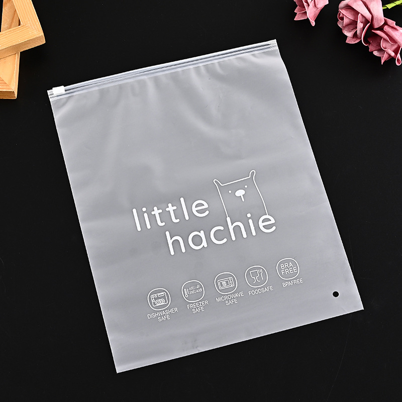 Bolsa de plástico con cierre hermético para empaquetar ropa, bolsa de ziplock de plástico esmerilado