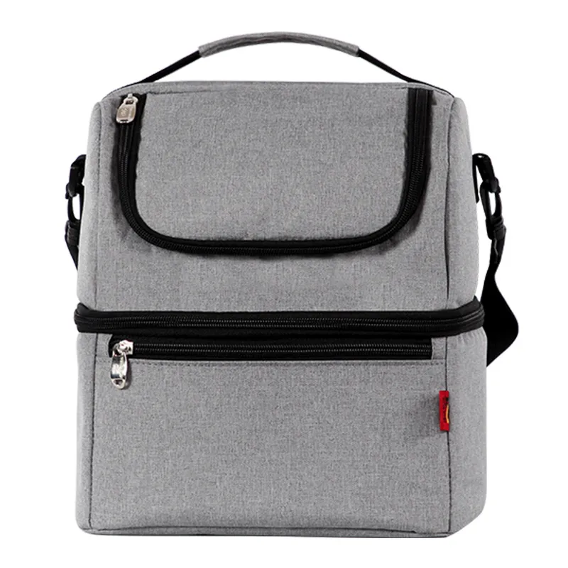 Bolsa térmica de picnic con aislamiento de doble capa, a prueba de fugas, con correa para el hombro