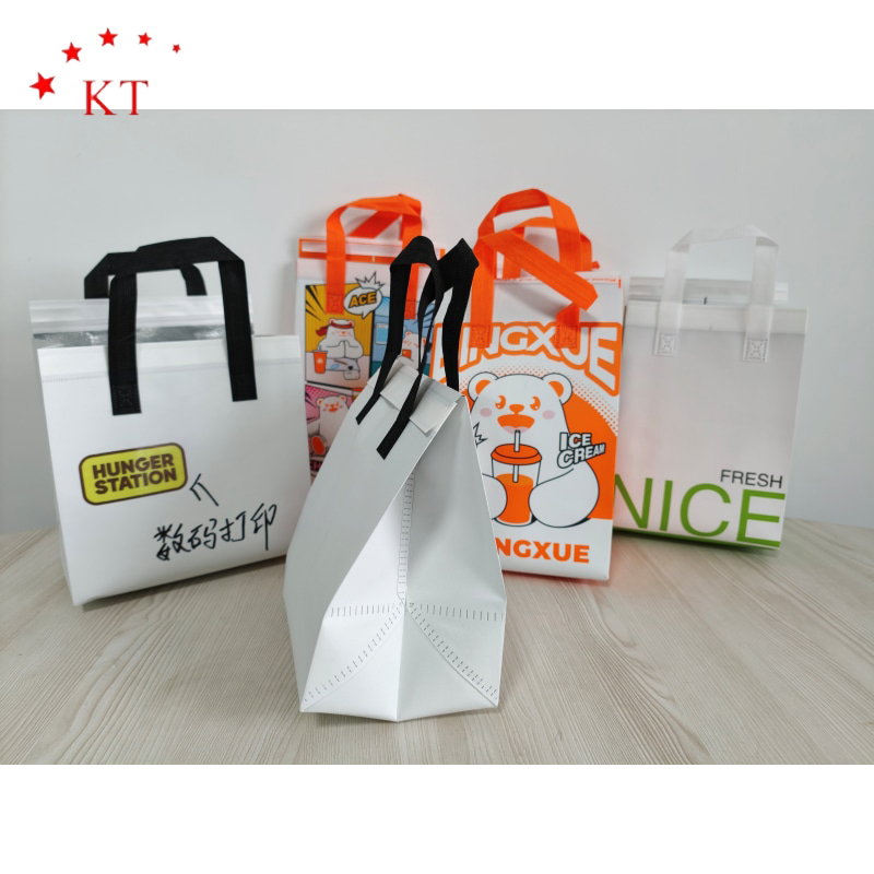 Bolsa térmica desechable con logo personalizado, impermeable, de aluminio, bolsa de no tejido, bolsa térmica aislante