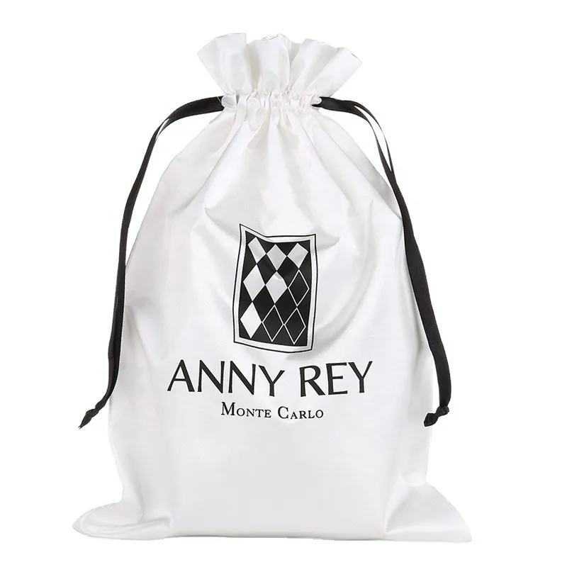 Bolsas de polvo de satén con cordón para bolsos, bolsas de seda personalizadas para zapatos de piel