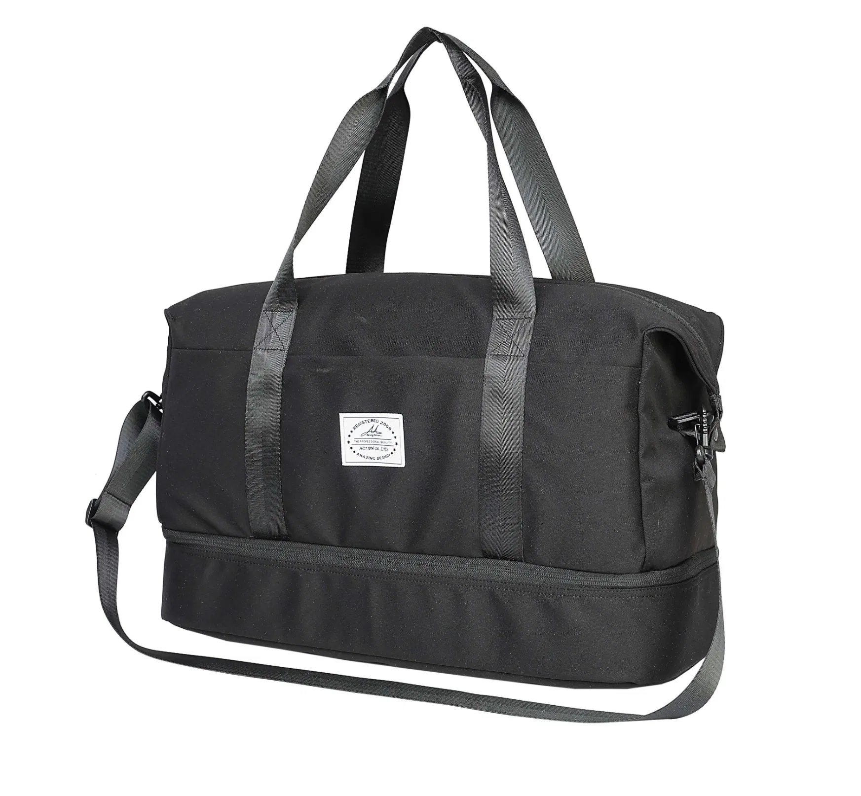 Bolsa de viaje impermeable de gran capacidad, almacenamiento, bandolera, de mano, de doble compartimento