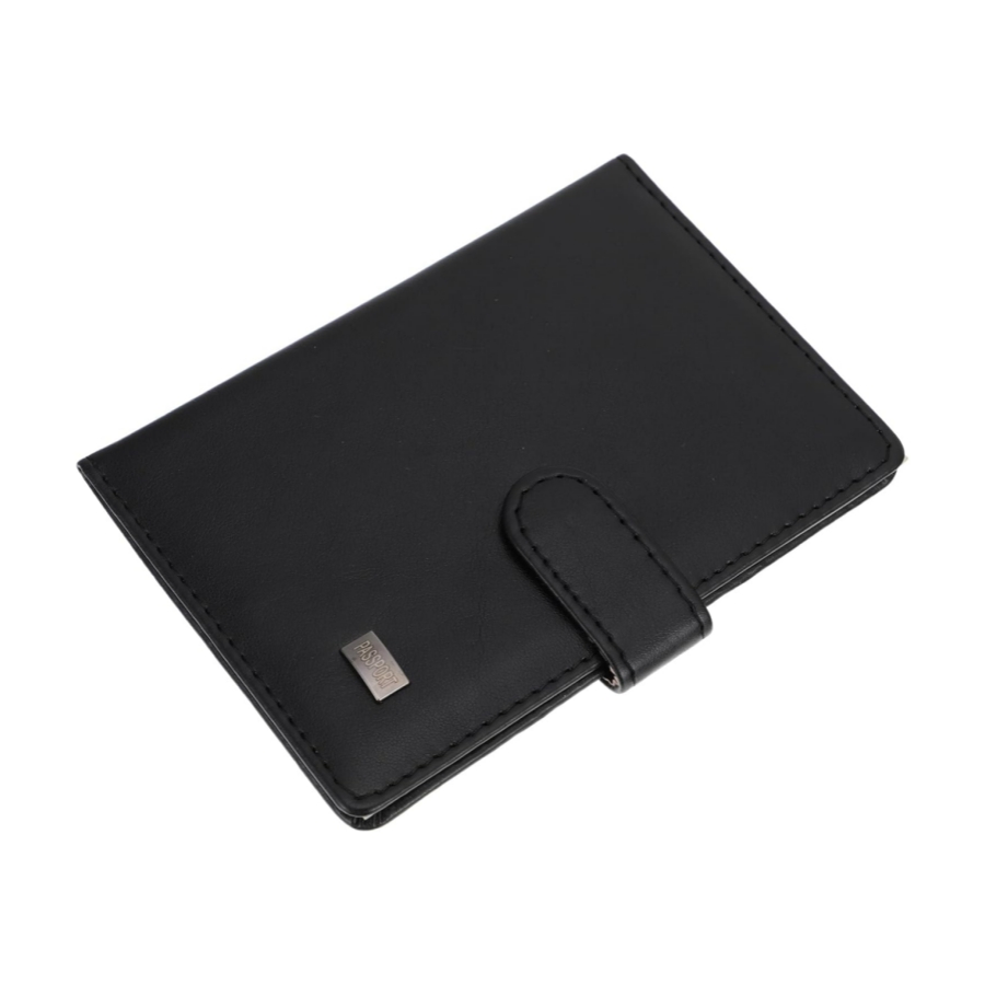 Cartera de pasaporte de cuero PU personalizada para hombres, funda de pasaporte para viajes