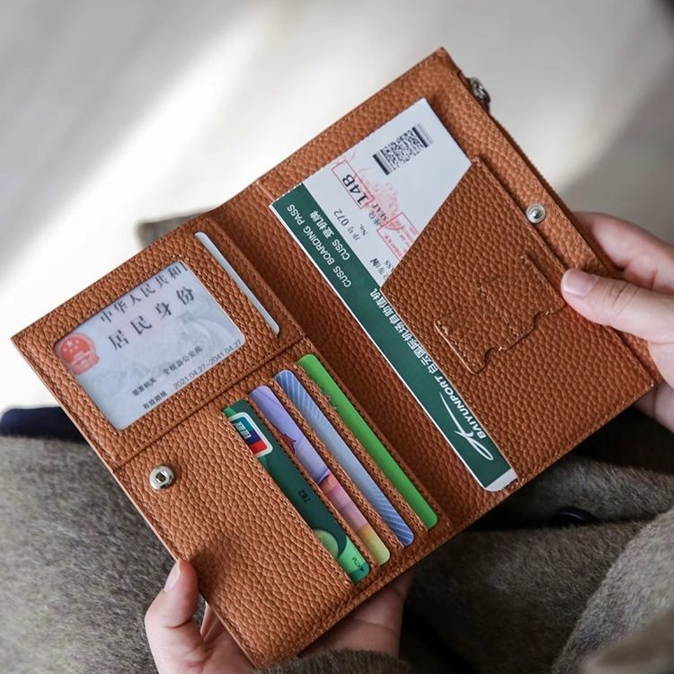 Fábrica de Carteras de Cuero Tamaño y Color Personalizados Bolsa de Dinero Portatarjetas Portapassaporte