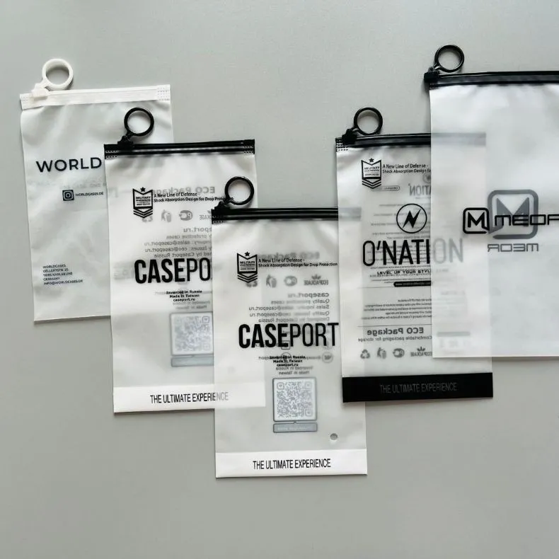 Personalizar impresión CPE EVA PE PVC bolsa con deslizadores de cremallera clara mate plástica empaquetado con cremallera para prendas de vestir, cosméticos, médicos y viajes