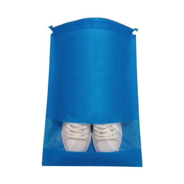 Bolsa de almacenamiento y polvo para zapatos de drawstring no tejido azul en stock