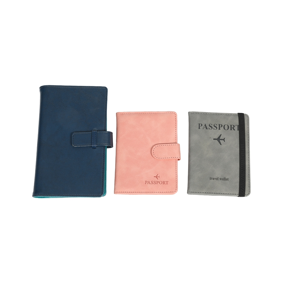 Billetera de Viaje de Negocios Personalizada, Titular de Pasaporte y Tarjeta de Identidad de Cuero Genuino