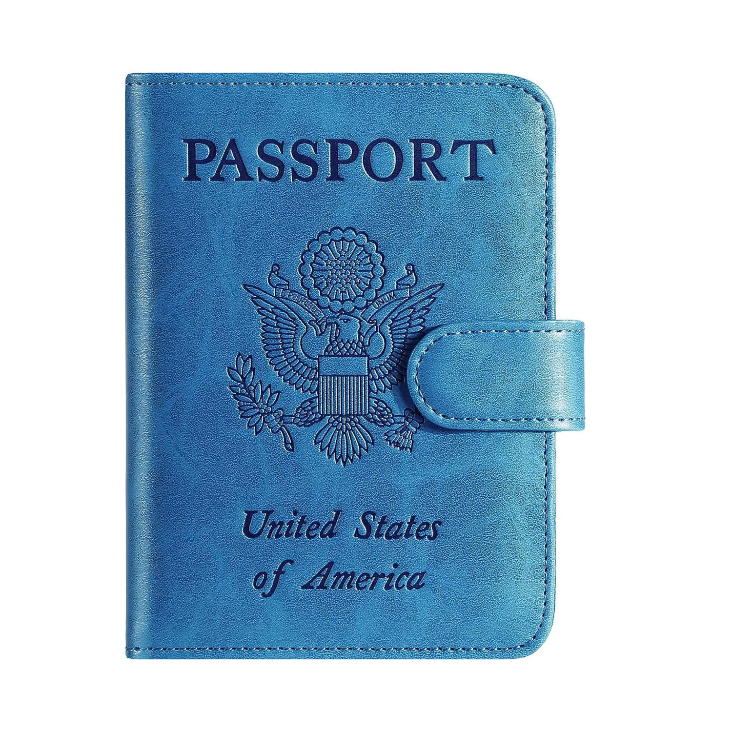 Elegante soporte de pasaporte de cuero unisex y billetera para tarjetas