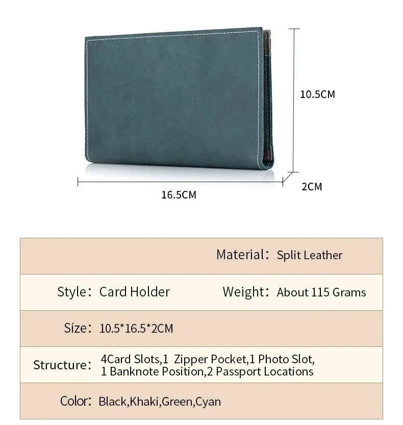 Funda de Pasaporte de Cuero con Ranuras para Tarjetas de Crédito para Viajes