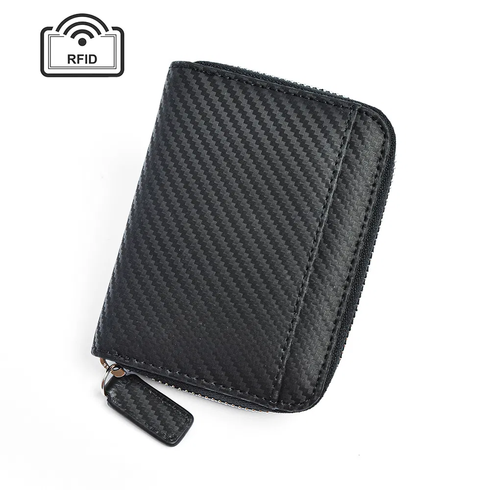 Billetera de cuero delgada y minimalista para hombres y mujeres, soporte para tarjetas, bolso para tarjetas de crédito, billetera de identificación, pasaporte y monedas