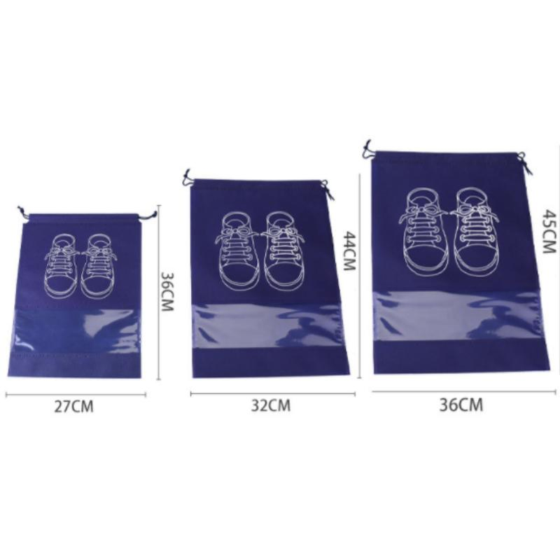 Bolsa de almacenamiento y polvo para zapatos de drawstring no tejido azul en stock