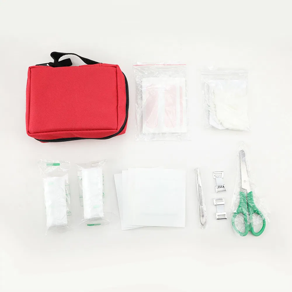 Kit de Emergencia Kit de Primeros Auxilios Bolsa Roja Pequeña para Hogar Viaje