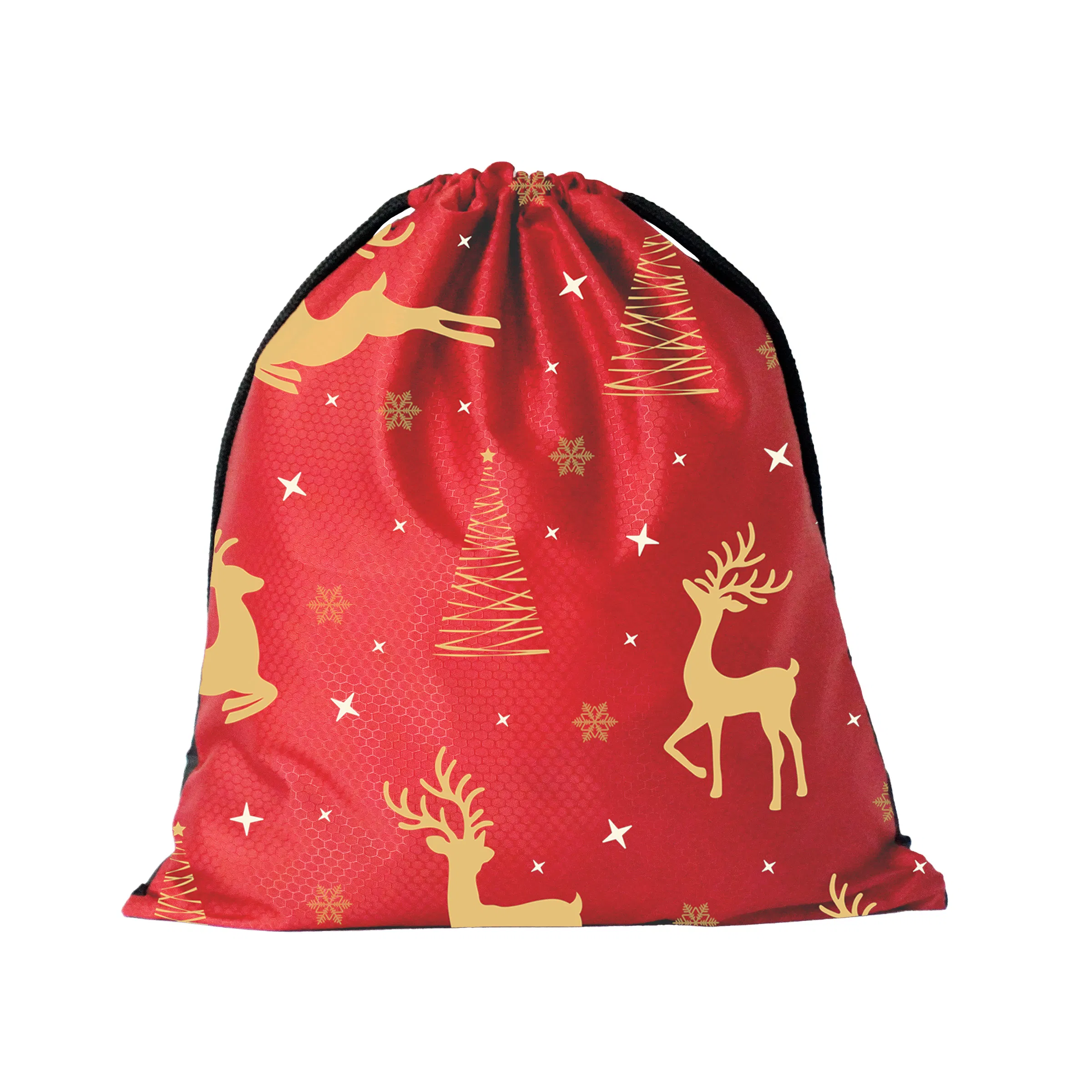 Bolsas de regalo navideñas elegantes con logotipo personalizado, diseño práctico y de moda con cordón de Oxford, perfectas para las compras navideñas