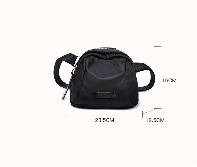 Mochila de cintura de nylon impermeable y a la moda para mujeres elegantes