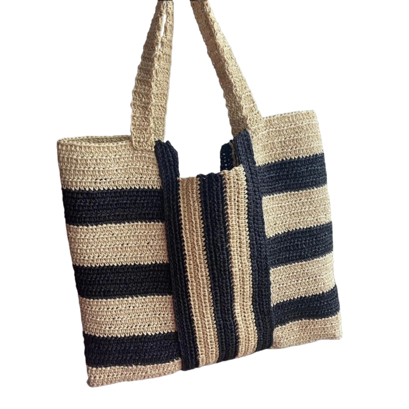 Bolso de paja elegante, ligero, ideal para la playa y uso diario