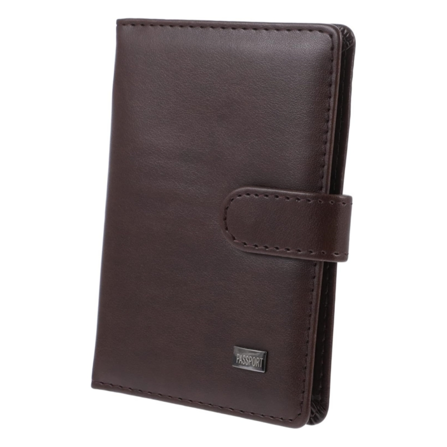 Cartera de pasaporte de cuero PU personalizada para hombres, funda de pasaporte para viajes