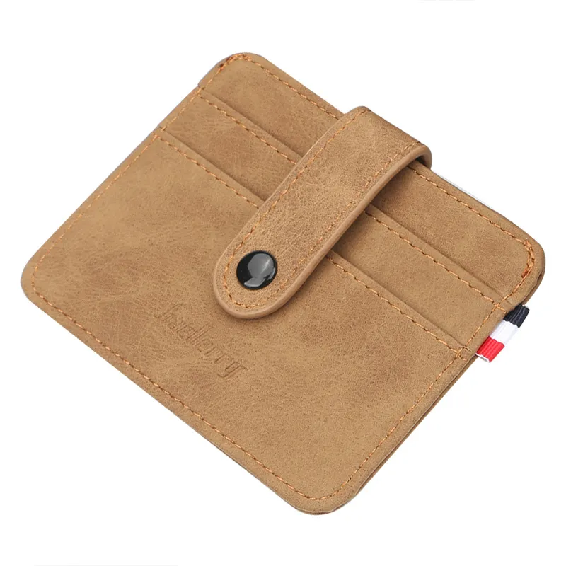 Cartera de cuero PU vintage, soporte para pasaporte, tarjetero, monedero de lujo para hombre