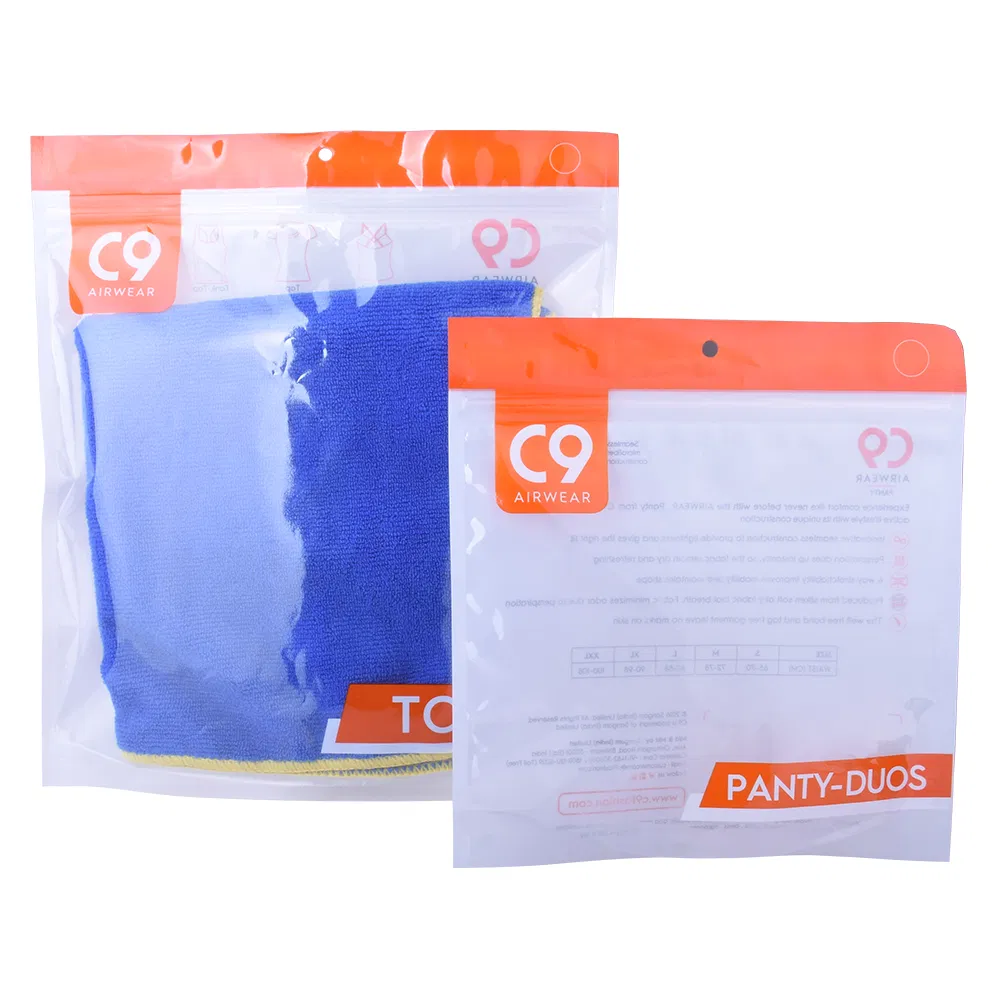 Bolsa de embalaje con cremallera para camisetas de plástico transparente reciclable con cierre tipo slider