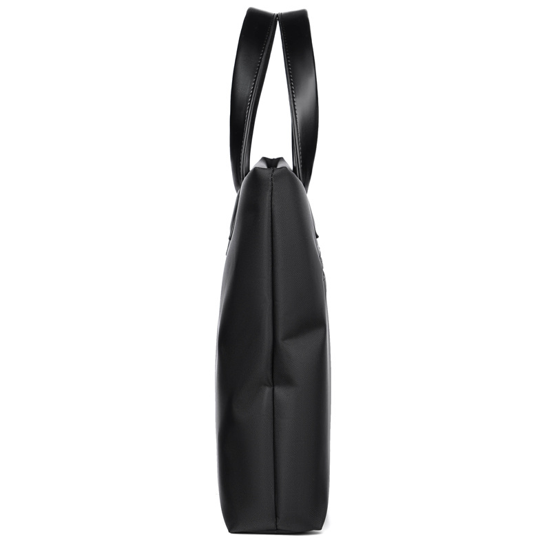 Maletín negro grande Xianghui con bolsillos laterales, bolso de negocios simple