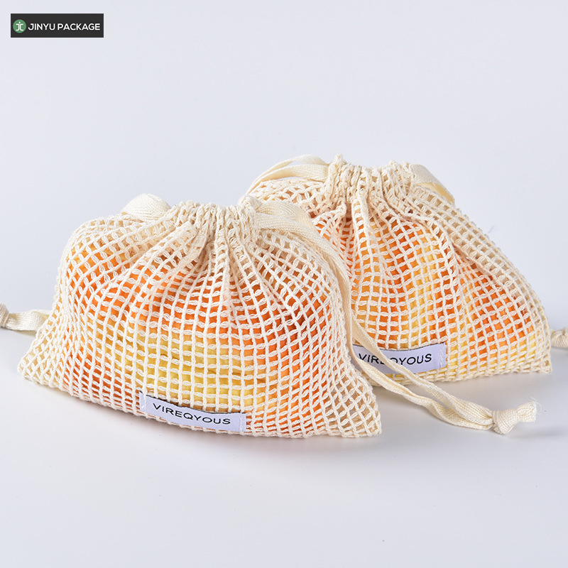 Bolsas de embalaje de malla de algodón crema personalizadas 100% para zapatos y ropa