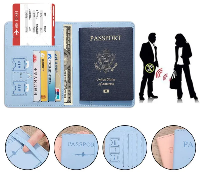 Detalle de cartera de pasaporte