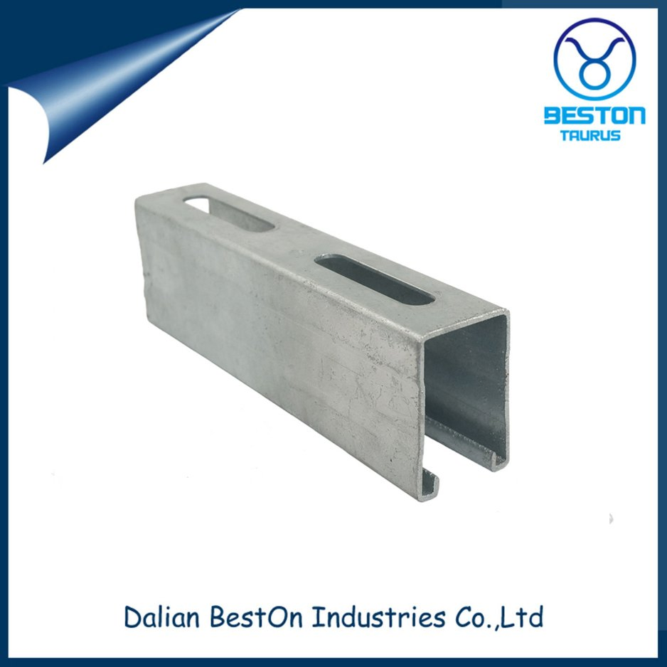 Strut Channel Perforate Type or Solid Type HDG or Pre-Galvanized Customized C Channel Strut Chanel Seismic Bracket Stainless Steel 304/316 Unistrut