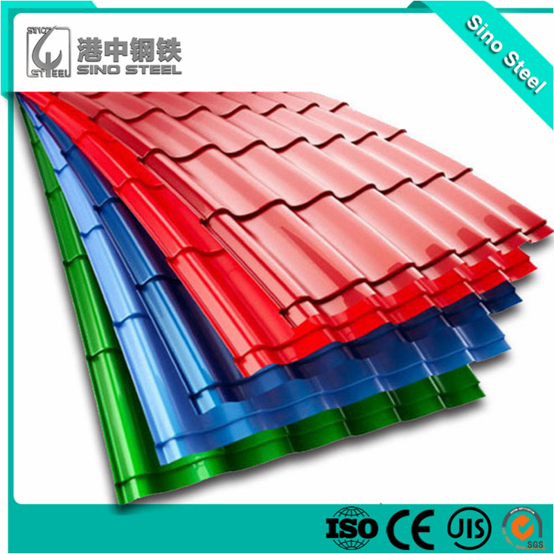 Prepainted Gi Steel Roof Tile T or Wave Shape Color Coated Galvanized PPGI Roofing Metal Sheet