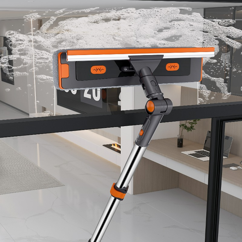 Easy Clean Flat Mop Household Stainless Steel Handle Self Wringing Mechanism Mop