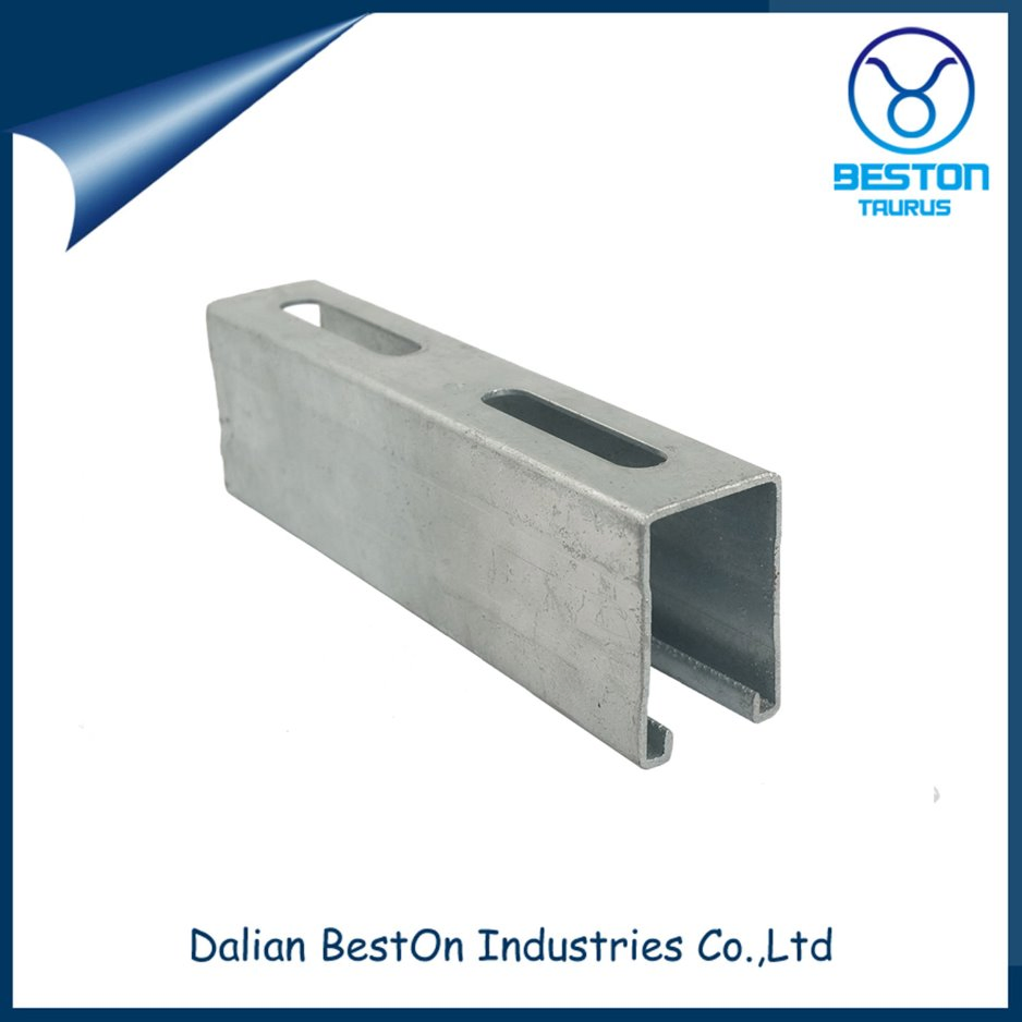 Dalian Beston C Channel China Galvanized Steel Stainless Steel Half Slotted Strut Channel 41X21mm C Channel Purlin/201 304 Stainless Steel Channel Manufacturers