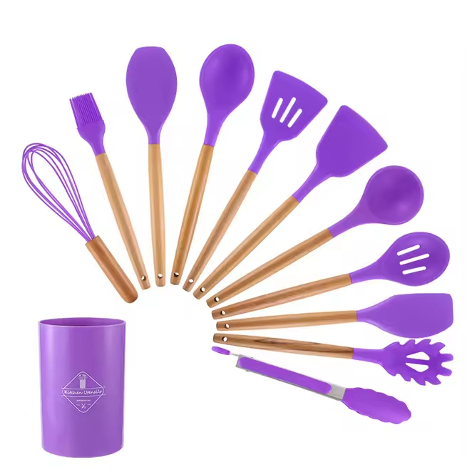 China Wholesale Non Toxic Silicon Picnic 12PCS Kitchen Ware Set Spatula Turner Ladle Stainless Steel / Silicone Kitchenware