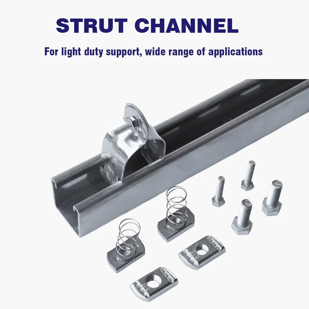 Galvanized Steel Strut Structure C U Steel Unistrut Channel for Solar Mounting
