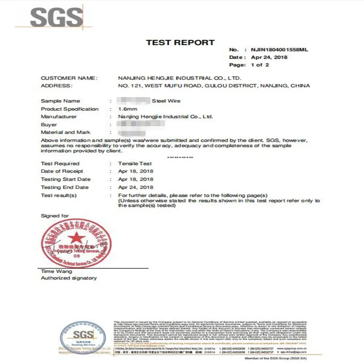 Product Certificate