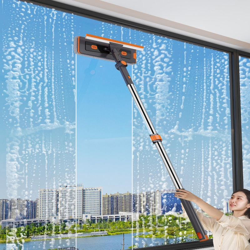 Easy Clean Flat Mop Household Stainless Steel Handle Self Wringing Mechanism Mop