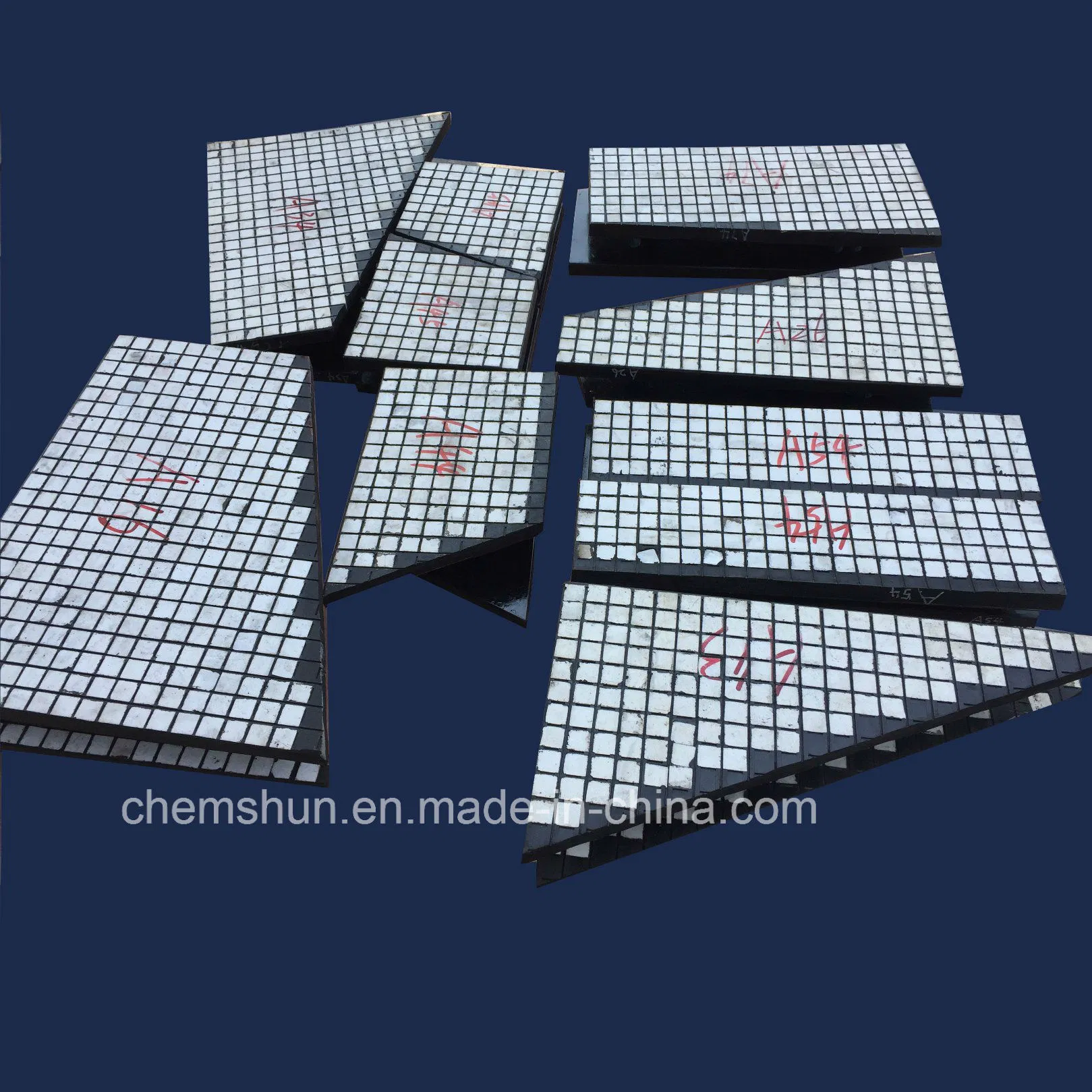 Ceramic Rubber Composite Liner with Abrasion Resistant Alumina Square Tile