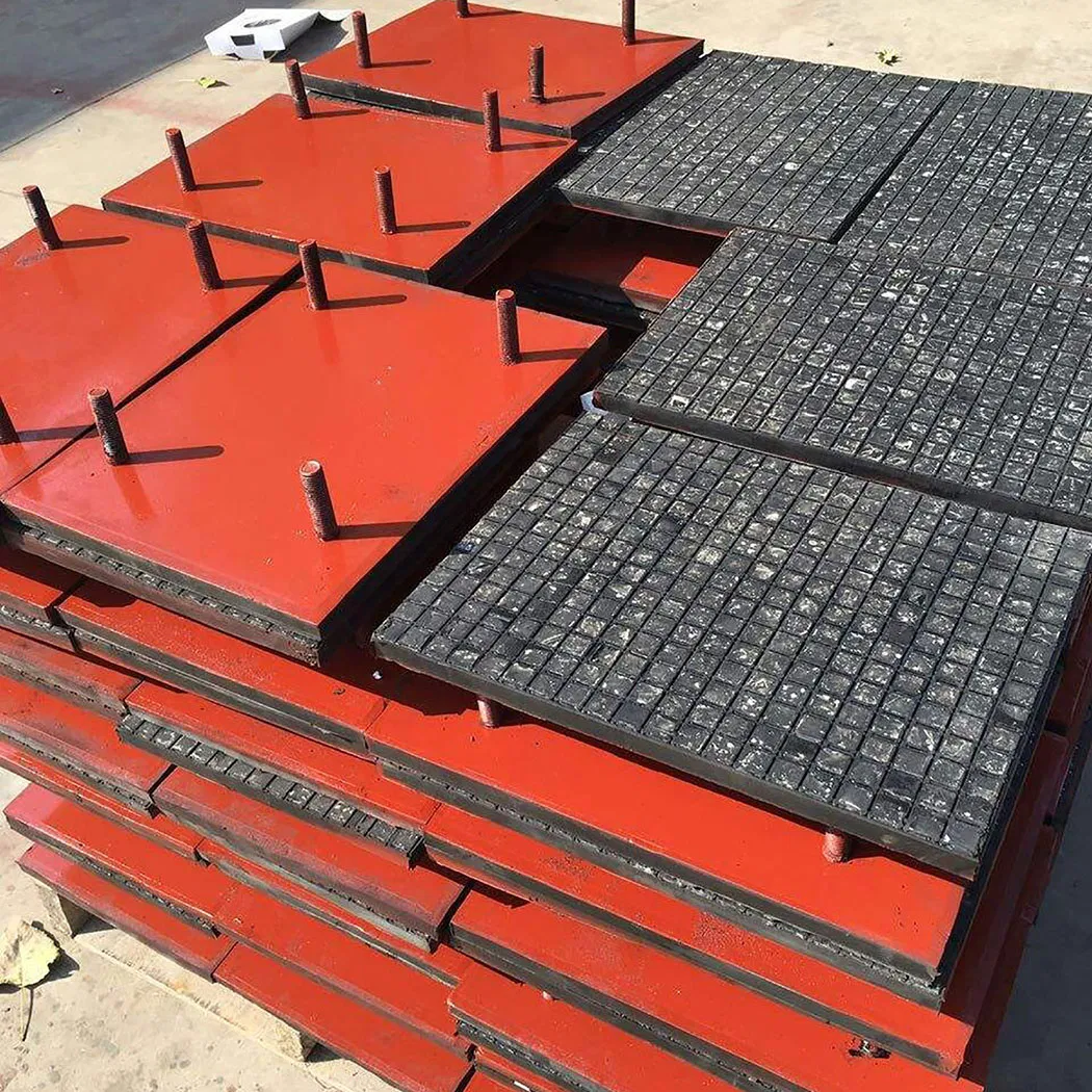 (ceramic+rubber+steel composite liner) Hot Vulcanized Wear Panels Rubber Tear Bond with Alumina Ceramic