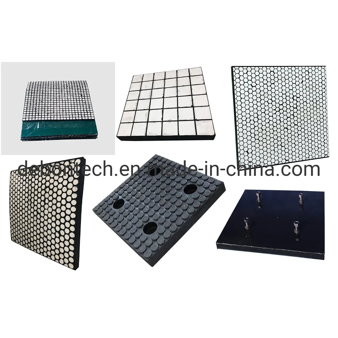 Conveyor Deflector Chute Steel Backed Wear Rubber Ceramic Wear Lining Liner Pads Plate