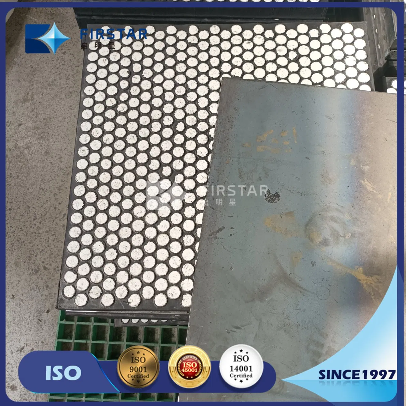 Durable Composite Rubber Ceramic Wear Liners with Steel Plate