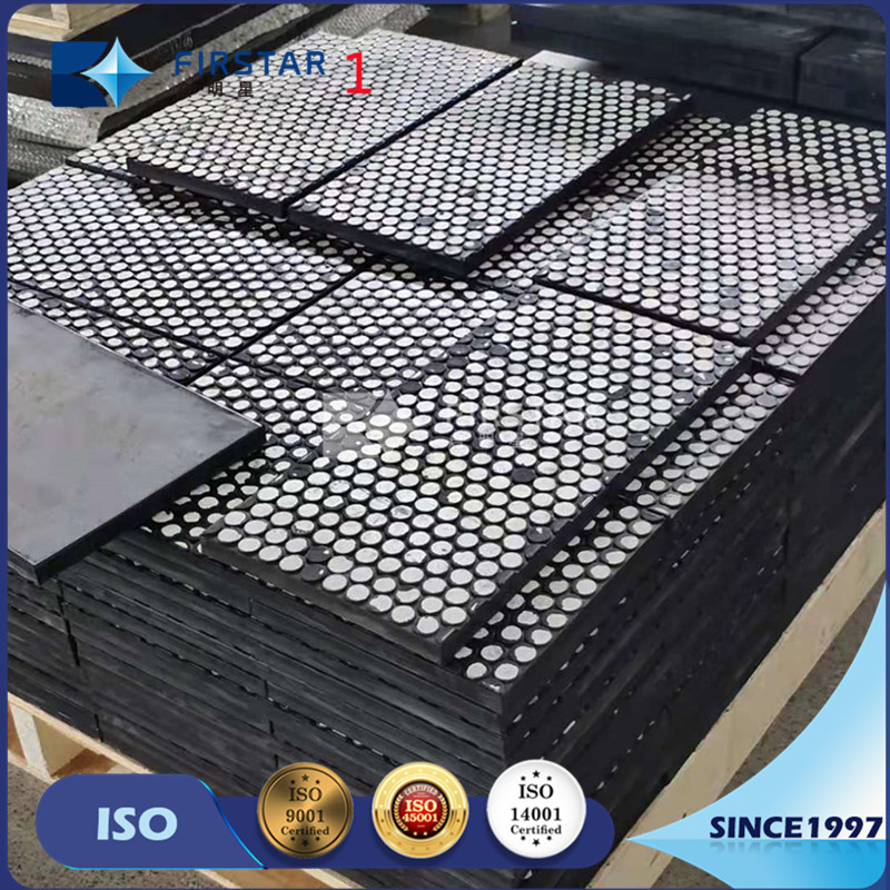 250*500*25/35mm Composite Lining for Wear Resistant Chute Liner with 92%Alumina Cylinders 20*20