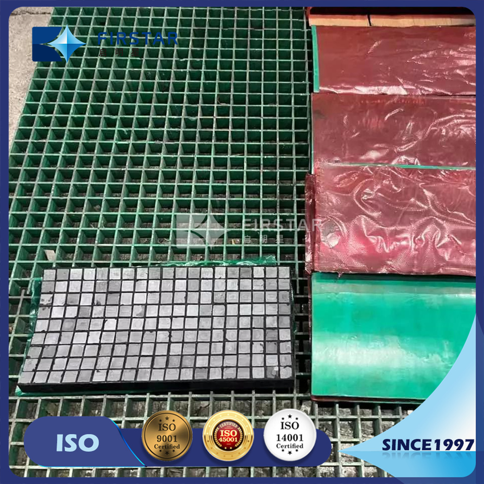 Customized Silicon Carbide Mining Bricks with Durable Rubber Liner