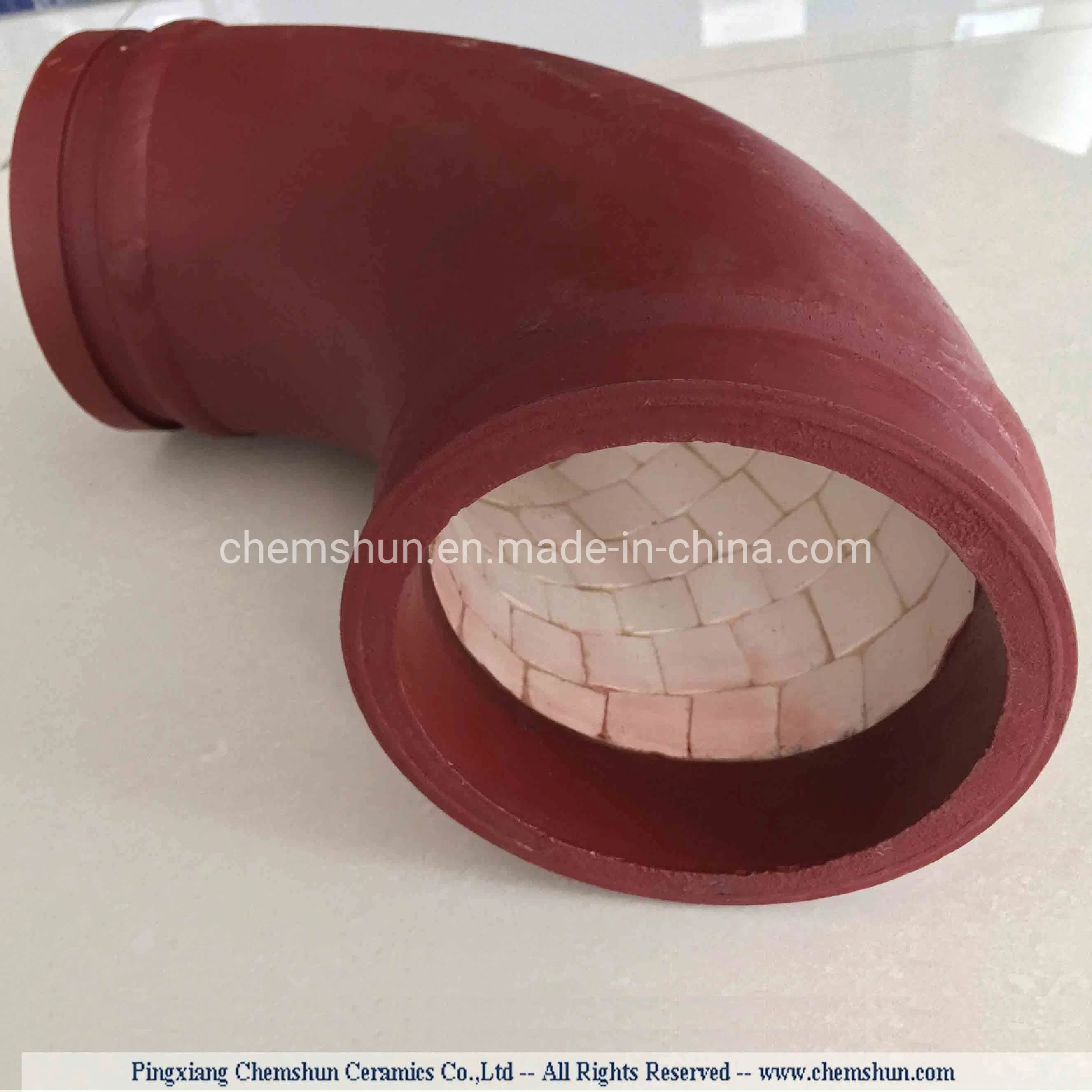Abrasion Resistant Alumina Ceramic Lined Pipe Elbow