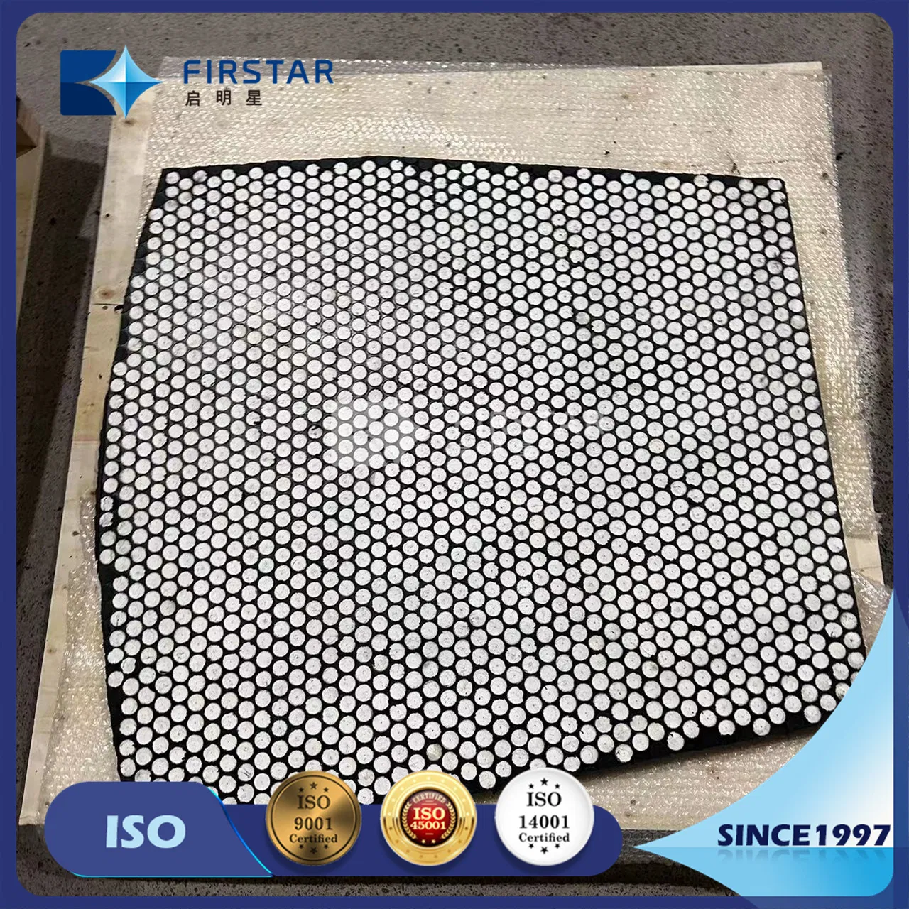 Hot Vulcanizing Ceramic Trapezoidal Cylinder Rubber Backed Liner