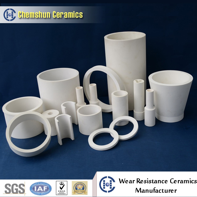 High Abrasion Resistant Alumina Ceramic Lined Bend 90 Degree Ceramic Tube Elbow
