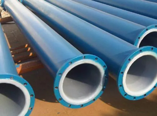 Plastic-lined steel pipe