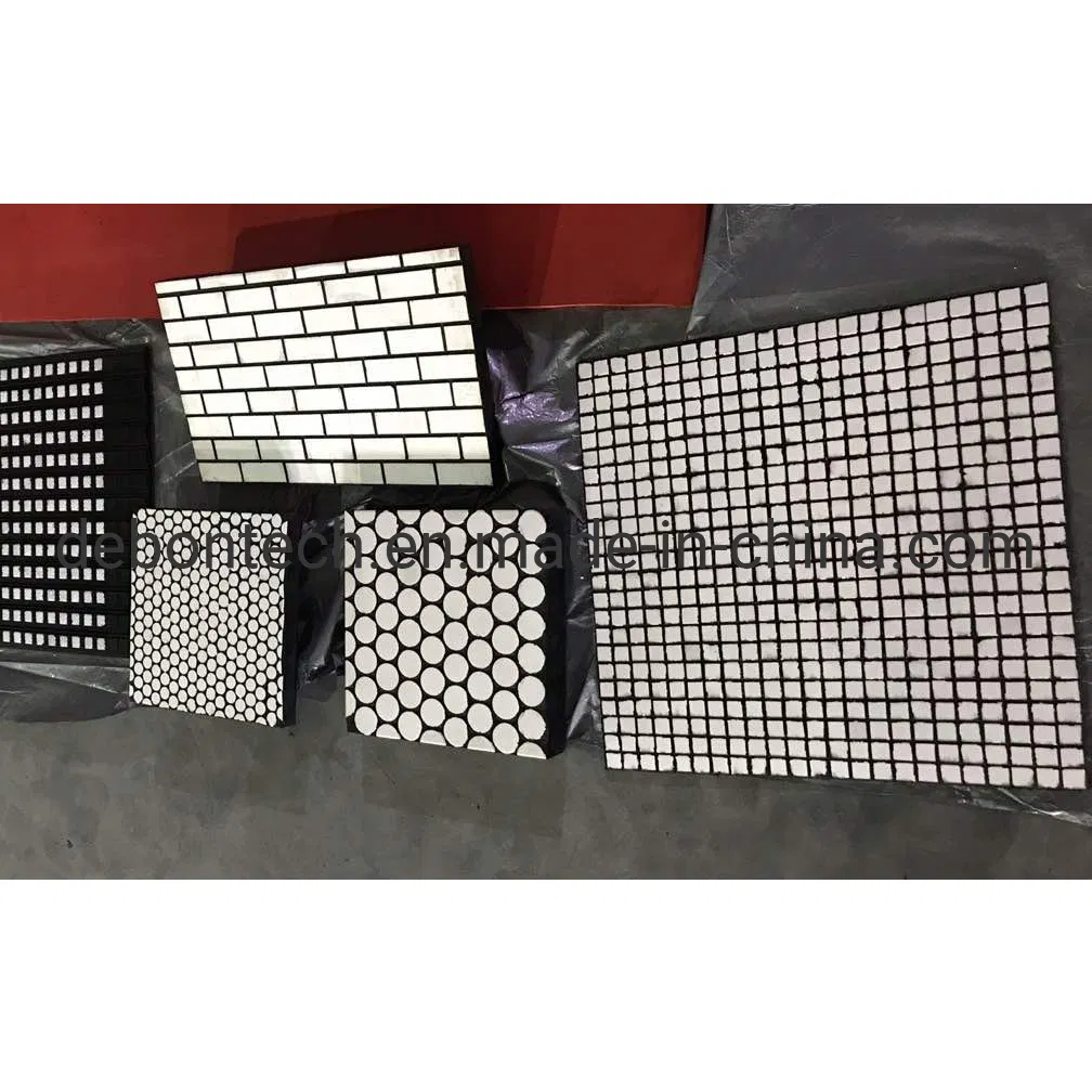 Conveyor Deflector Chute Steel Backed Wear Rubber Ceramic Wear Lining Liner Pads Plate