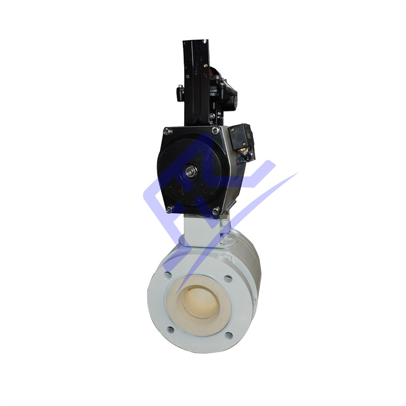 Frq641tc Round Port Stainless Steel Pneumatic Flanged Ceramic Lined Floating Ball Valve