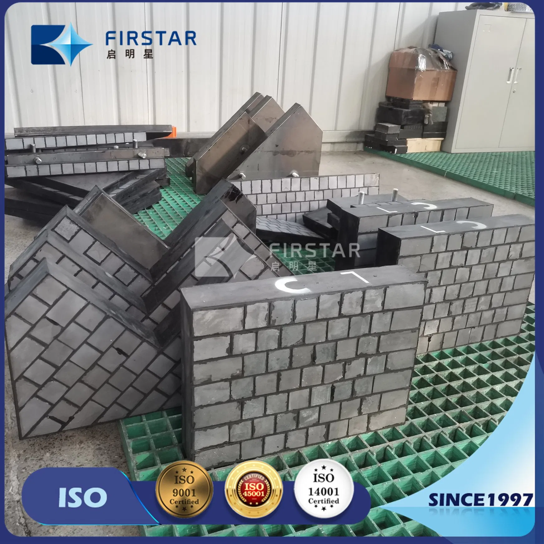 High Abrasion Absorbtion Silicon Carbide Ceramic and Rubber Composite Wear Liners Backed with Steel Plate