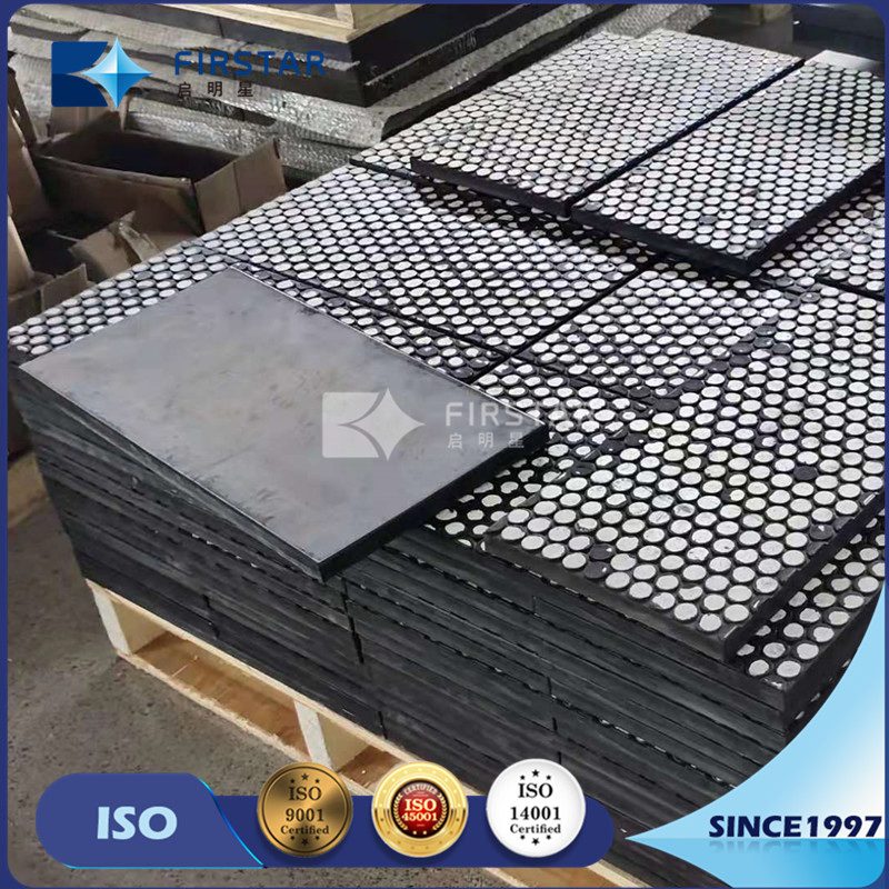 250*500*25/35mm Composite Lining for Wear Resistant Chute Liner with 92%Alumina Cylinders 20*20